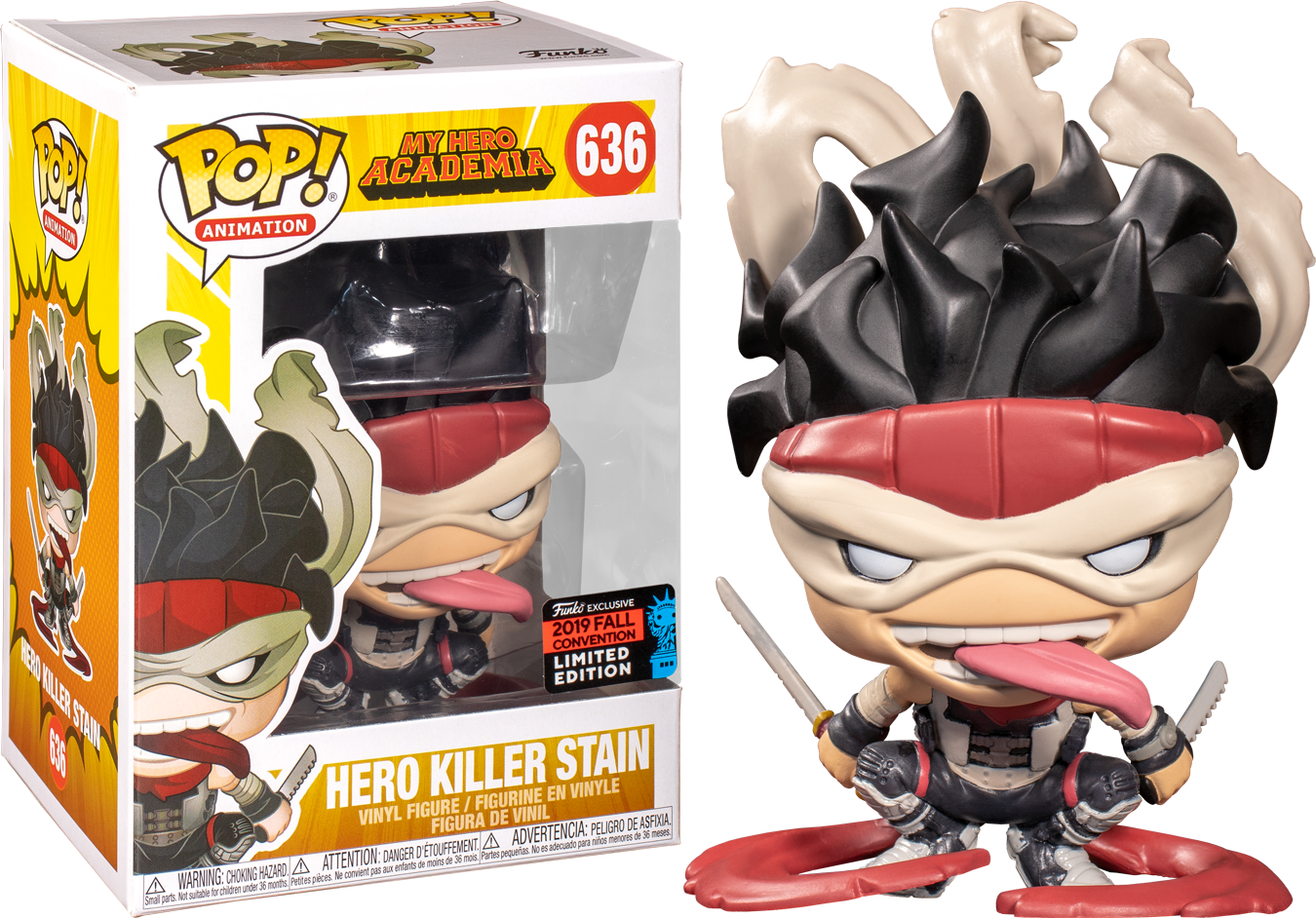 My Hero Academia Hero Killer Stain Nycc 2019 Us Exclusive Pop Vinyl Rs - killer bean pants roblox roblox