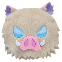 Demon Slayer Kimetsu no Yaiba Charamaru Mascot Plush Character Head Pin Badge - MASKED INOSUKE