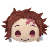 Demon Slayer Kimetsu no Yaiba Charamaru Mascot Plush Character Head Pin Badge - TANJIRO