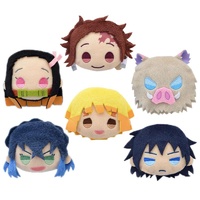 Demon Slayer Kimetsu no Yaiba Charamaru Mascot Plush Character Head Pin Badge (Sold Separately)