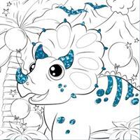 Happy Birthday, Colour-In Dinosaur