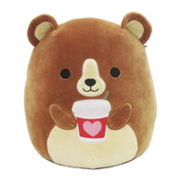 Squishmallows  - 12" - Love/Heart  - Omar The Bear With Frappuccino