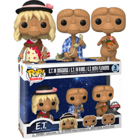 E.T. The Extra-Terrestrial - E.T with Flowers, Flannel Robe & Disguise Pop! Vinyl Figure 3-Pack