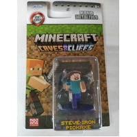 Minecraft - 4cm - Steve-Iron Pickaxe- Caves & Cliffs - Nano Metalfigs