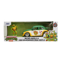 Teenage Mutant Ninja Turtles - 1959 VW Drag Beetle & Michelangelo - 1:24