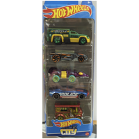 Hot Wheels - H.W. City Police Collection -  5 Pack Cars