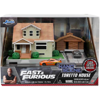 The Fast and the Furious - Toretto House NanoScene - 1.5” Scale - Die-Cast Vehicle Diorama Playset