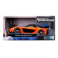 Hollywood Rides - Fast & Furious - Han's Mazda RX-7 - 1/24 Scale - Die-Cast Vehicle Replica
