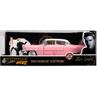 Elvis Presley - Elvis with Pink 1955 Cadillac Fleetwood - Hollywood Rides - 1/24 Scale - Die-Cast Vehicle Replica
