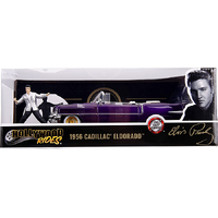 Elvis Presley - Elvis with Purple 1956 Cadillac El Dorado - Hollywood Rides - 1/24 Scale - Die-Cast Vehicle Replica