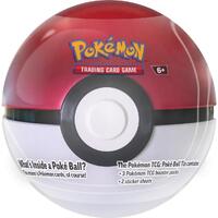 Pokemon Cards - Red & White - Poké Ball Tin - 3 Booster Packs