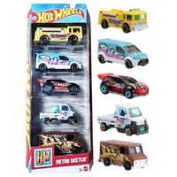 Hot Wheels - Metro Sketch Collection -  5 Pack Cars