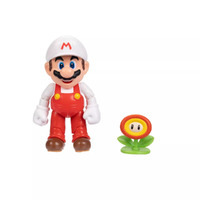 Super Mario - Fire Mario With Fire Flower - Action Figure - 4"