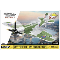 Cobi: World War II - Spitfire Mk. XVI Bubbletop Fighter Plane Historical Collection 1/48th Scale Building Block Construction Set (152 Pieces)