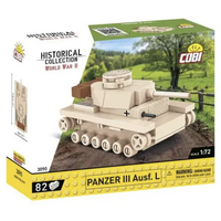 Cobi: World War II - Panzer III Ausf. L Tank Historical Collection 1/72 Scale Building Block Construction Set (82 Pieces)