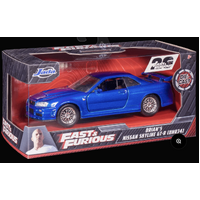 Hollywood Rides - Fast & Furious - Brian’s 2002 Nissan Skyline GT-R R34 1:32 Scale Die-Cast Metal Vehicle
