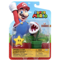 Super Mario - Piranha Plant with Super Star - 4 Inch Figure