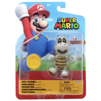 Super Mario - Dry Bones with Coin - 4 Inch Figure