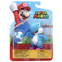 Super Mario - Light-Blue Yoshi with Egg - 4 Inch Figure