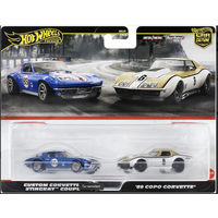 Hot Wheels - Premium 2 Pack - Corvette Stingray Coupe Custom & 1969 Corvette Copo 