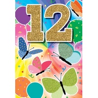 Birthday Card - Butterflies 12 - Card