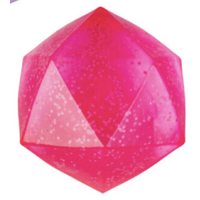 Smoosho's - Red - Glitter Polyhedron Diamond - Super Squeeze - Glow/Dark