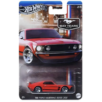 Hot Wheels - 1969 Ford Mustang Boss 302 -  Silver Series – 60 Years of Mustangs