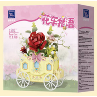 Pantasy - Rose Cart - Flower Series - Building Block Construction Set - 264 Pieces