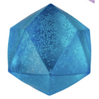 Smoosho's - Blue - Glitter Polyhedron Diamond - Super Squeeze - Glow/Dark