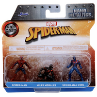 Marvel - Spiderman, Miles Morales & 2099 Spiderman - 3 Pack - Nano Metalfigs