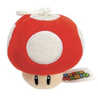 Super Mario - Super Mushroom - Plush Bag Clip - 11cm