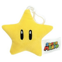 Super Mario - Super Star - Plush Bag Clip - 11cm