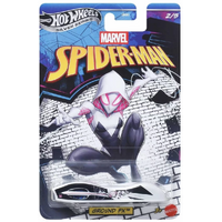 Hot Wheels - Marvel Spider-Man - Ghost Spider Ground FX - Silver Series - 1:64 Scale - Diecast Vehicle