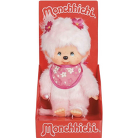 Monchhichi - Pink Sakura Girl - Classic Red - Plush Doll