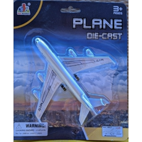 Passenger Plane - White - Diecast - Pull Back