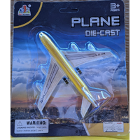 Passenger Plane - Yellow - Diecast - Pull Back