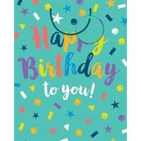 Happy Birthday - Large Gift Bag - Aqua