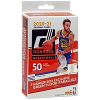 NBA Basketball - Donruss 2020-21 Basketball Trading Card HANGER Box [50 Cards, 3 Green Flood Parallels]
