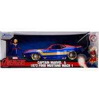 Marvel Avengers Captain Marvel 1973 Ford Mustang Mach 1 1:24 scale diecast car & figure