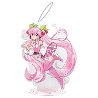 SEGA Hatsune Miku Series Big Clear Acrylic Keychain with Stand - Sakura Miku 2022 - Ver B drawn by Mago