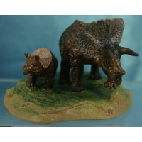 Gakken-  Encyclopedia of Dinosaurs - Figure Scene - Tricertops & Child