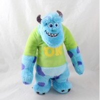 PLUSH SULLY DISNEY MONSTERS ACADEMY GREEN T-SHIRT OK 27 CM