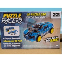 Puzzle Racer - Blue - Pull Back & Race - 22 Pieces