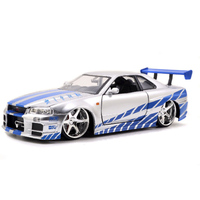 Fast & Furious - Brian's 2002 Nissan Skyline Gt-R R34  Silver Blue - 1:24 Scale