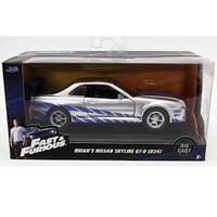 Hollywood Rides - Fast & Furious - Brian's 1999 Nissan Skyline Gt R - 1:32 Scale Die-Cast Metal Vehicle