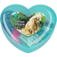 Horse Dreams - Heart Shaped Mini Desk Set - Turquoise