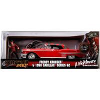 Hollywood Rides - Nightmare On Elm Street - !958 Cadillac & Freddy Krueger - 1:24 Scale Die-Cast Metal Vehicle