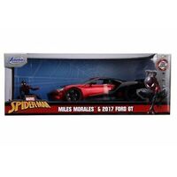 Hollywood Rides - Spiderman - Miles Morales & 2017 Ford GT - 1:24 Scale Die-Cast Metal Vehicle