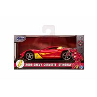 Hollywood Rides - The Flash - 2009 Chevy Corvette Stingray - 1:32 Scale Die-Cast Metal Vehicle
