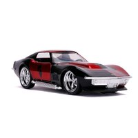 Hollywood Rides - DC Bombshells  - Harley Quinn's 1969 Chevy Corvette Stingray- 1:32 Scale Die-Cast Metal Vehicle